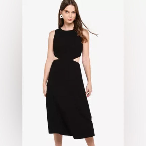 Black Midi Dress- Cut out- XS-NWT - Picture 1 of 4
